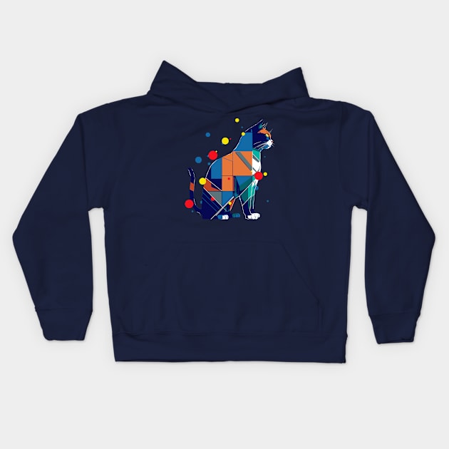 Geometricat Kids Hoodie by kharmazero